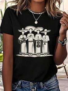 Blusas para mujer Camiseta personalizada de México, mexicana, camiseta con nombre personalizado, camiseta mexicana con arma, camiseta mexicana con logo, camiseta latina, camiseta de Tenochtitlán, camiseta aztecaunisex de la de algodón puro de alta densidad de .Camiseta de viaje de algodón de - UniS-ex - Secado rápido y mínimas arrugas Apta para todas las personas, ya sean mujeres o hombres Tejido duradero de alta calidad apto para todas las ocasiones gym  y2k Cuello Redondo Algodón 100% Tejido Suave Manga Corta - Negro - Ver 6