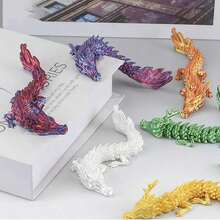 10cm/3.94in Flexible Chinese Dragon Statue Decor Set - Colorful Plastic Figurine With Dynamic Pose And Expression, Suitable For Easter, Halloween, Christmas, Valentine's Day Indoor/Outdoor Decoration, Collectible Home Garden Gift, Movable Joints, Colorful Animal Model, Ideal For Birthday Gift Bags, Party Fillers, Classroom Rewards And Carnival Prizes, Various Colors - Multicolor - View 6