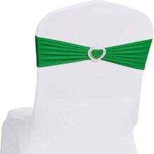 10pcs Elastic Chair Bands With Bow Tie, Adjustable Stretchable Chair Covers With Sliders, Universal For Wedding Party Event Decoration - Multicolor - View 9
