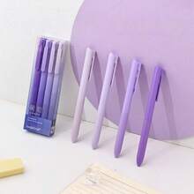 4 piezas Juego de bolígrafos de gel de estilo Morandi, colores degradados 0.5mm ST Bolígrafos de gel de tinta negra para escritura diaria, exámenes, estudiantes de vuelta a la escuela - bolígrafo de gel - Ver 15