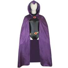 Disfraz de cosplay de superhéroe de  en stock: Raven de Teen Titans. - mono + capa + adorno de cintura + 2 muñequeras - Ver 1