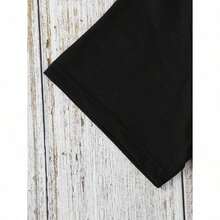 Camisetas estampadas de moda para mujer, tops de estilo urbano de gran tamaño, camisetas de verano cómodas y elegantes que combinan con todo. Camiseta de manga corta con cuello redondo para mujer, a la moda para primavera y verano, estilo urbano para las cuatro estaciones, estampado ligero, ropa literaria para mujer, ropa de trabajo, ropa para fiestas y vacaciones, camiseta popular con estampado de animales y letras, linda y negra. - Negro - Ver 5