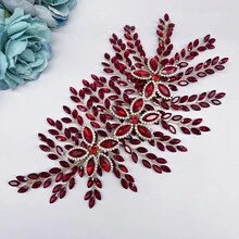 1Pc Luxury Crystal Bridal Hair Vine - Sparkling Rhinestone Leaf Headpiece For Weeding, Gala & Special Occasions Hair Accessory - Multicolor - View 6