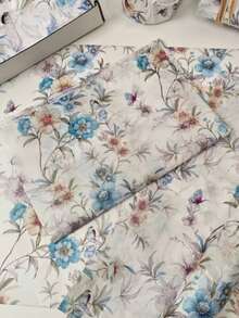 10/20/25/50張水彩藍色花卉圖案薄紙，適用於DIY手工藝、派對贈品、花束包裝、衣物包裝和生日禮物裝飾 - 水墨藍花 - 查看 4