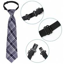 5pcs Boy's Necktie Pre-Tied Adjustable Neck Strap Tie For Wedding Graduation School Uniforms - Black - View 3