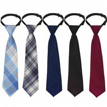 5pcs Boy's Necktie Pre-Tied Adjustable Neck Strap Tie For Wedding Graduation School Uniforms - Blue - View 9