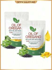 Vivonu Oil Of Oregano With Black Seed Oil Softgels |   6200mg Herbal Equivalent Per Serving |   Ultra High Carvacrol & Thymoquinone |   300 Softgels |   Gluten & Dairy Free - 2件 - 查看 1