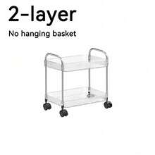 1 Carrito de almacenamiento de cosméticos transparente y móvil para el hogar, estante de exhibición multifuncional de gran capacidad para artículos de baño, accesorios de baño - Multicolor - Ver 13