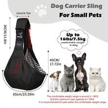 16lb/7.5KG Capacity Adjustable Shoulder Pet Carrier Bag, Breathable Foldable Travel Tote For Small/Medium Dogs & Cats, Suitable For Poodle, Teddy, Pomeranian - Multicolor - View 13