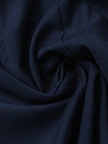 Shorts de mujer de cintura alta de color gris oscuro minimalista y de moda, con cierre de cremallera en la espalda, adecuados para el uso diario, citas y ocasiones románticas - Azul marino - Ver 4