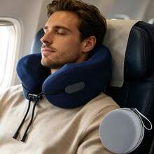 U-Shaped Memory Foam Neck Pillow With Storage Case, Portable Travel Nap Pillow, Slow Rebound Neck Pillow, Must-Have For Office Naps, Airplane Travel Cervical Pillow. Removable And Machine Washable, Provides Neck Support, Essential Travel Accessory. - Multicolor - View 2