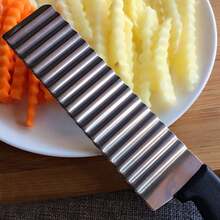1pc Stainless Steel Deep Wave Potato Wavy Knife, Household Wavy Fry Cutter Slicer - Multicolor - View 3