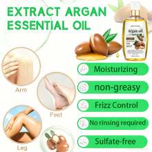 200ml/6.76 Fl Oz Acondicionador de cabello de Aceite de Argán Marroquí, Protección Térmica, Bruma alisadora instantánea, Spray protector térmico con queratina, Contiene Fitosqualano, Fórmula profesional de protección térmica, Rico en Aceite de Argán. - aceite marroquí - Ver 5
