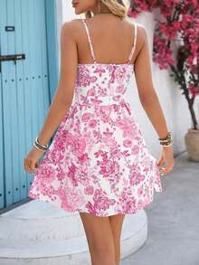 Vestido de tirantes con estampado floral - Rosa 2 - Ver 2