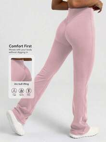2026 Sodalemon Women's Black Slim Fit Flared Yoga Sweatpants For Spring - 羅莎 - 查看 12