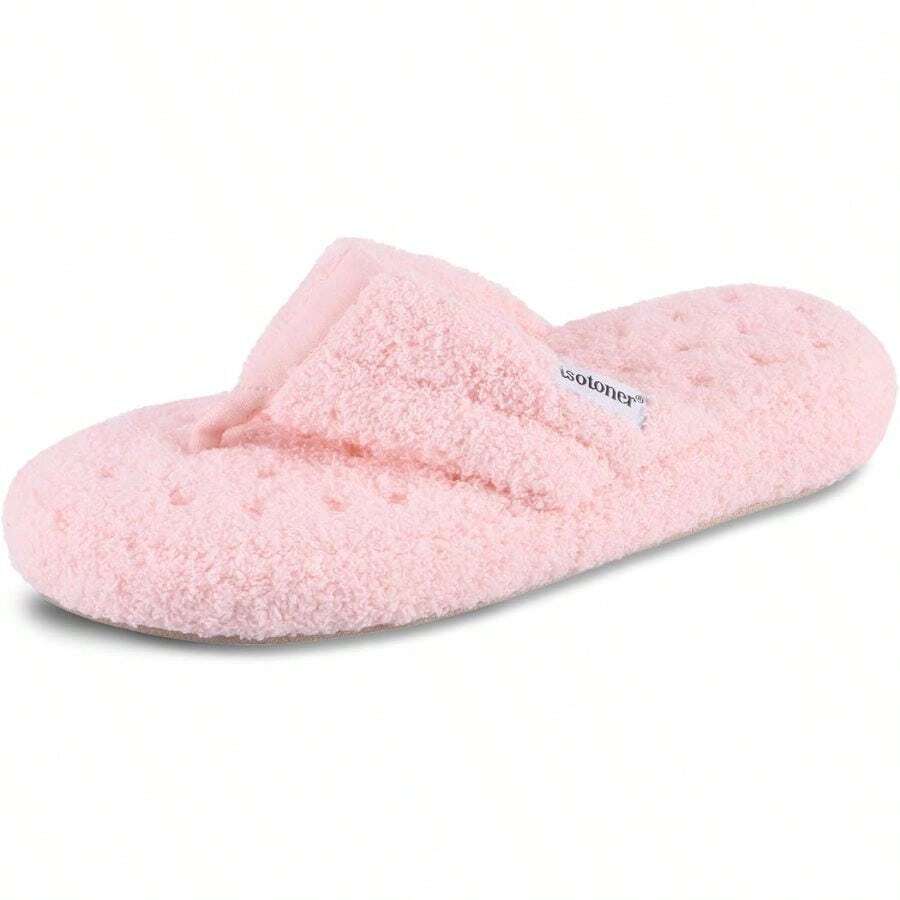 Isotoner Women's Indoor/Outdoor Cozy Plush Terry Knit Clog And Flip Flop Slippers With Foam Comfort - 夾腳拖 + 8.5-9 + 晚間沙灘 - 查看 1