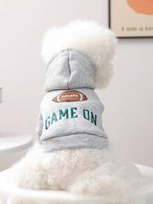 1pc Pet Clothes, Dog/Cat Apparel, Comfortable Sweatshirt For Small Dogs, Puppy Spring/Autumn Outfit - Grey - View 2