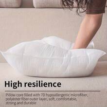 1/2 Pack Soft Fluffy White Square Pillow Insert, Hypoallergenic 100% Fiber Pillow Core, Luxury Hotel Series, Standard Machine Washable, Suitable For Living Room, Bedroom, Sofa, Office, Room Decor And Outdoor Style Home Essentials - White - View 3