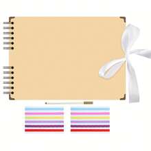 1pc Scrapbook Album With Pen & Corner Stickers, A4 Black Pages Memory Book, Photo Memory Album, Kraft Paper DIY Album, Suitable For Anniversary, Birthday, Gift - Single Pen Set - View 13