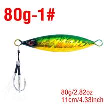 1 pieza Señuelo de pesca de metal con recubrimiento láser que se hunde, cebo artificial para pesca de mar, lanzamiento y jigging - 1# - Ver 12