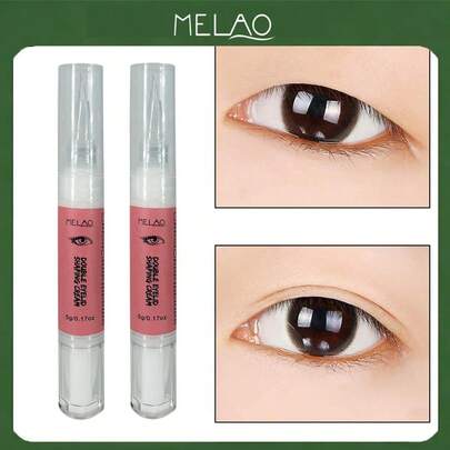 2支装 MELAO 双眼皮塑形霜，5克/0.17盎司，隐形持久双眼皮粘合霜，自然防水提拉双眼皮