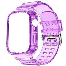 BEIMUSON Funda protectora transparente todo en uno para Apple Watch Ultra, Series 11/10/9/8/7/6/5/4/3, cobertura completa a prueba de golpes, carcasa blanda, ligera y duradera, instalación sin herramientas - Multicolor - Ver 14