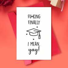 1pc Inspirational Graduation Greeting Card, Suitable For Men And Women, Graduation Gift Of Encouragement From Mom, Dad, Friends, Fun Graduation Day Present - Multiple 3 - View 1