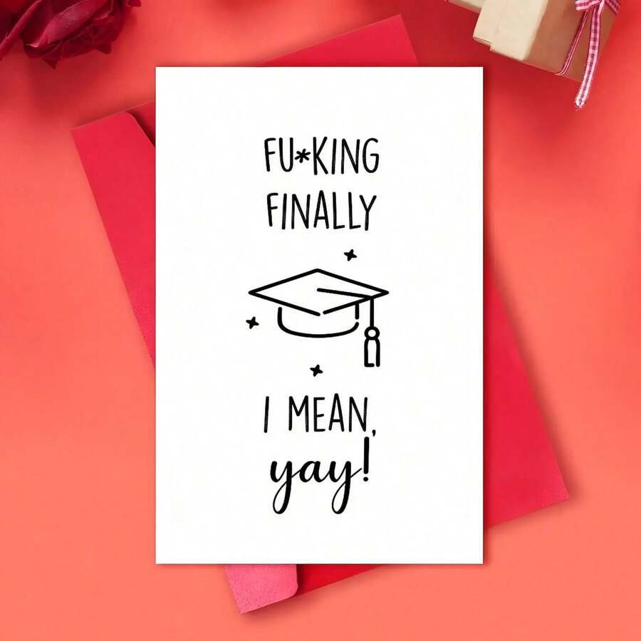 1pc Inspirational Graduation Greeting Card, Suitable For Men And Women, Graduation Gift Of Encouragement From Mom, Dad, Friends, Fun Graduation Day Present - Multiple 3 - View 1