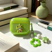 Green Frog Luminous Shell With Green Star Pendant, Protective Case Compatible With Apple Wireless Charging Case, Anti-Scratch And Drop Protection - Multicolor - View 8