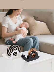 1 Giá đỡ nhang muỗi hình ốc sên, khay nhang muỗi sáng tạo dùng trong gia đình, khay nhang muỗi chống bỏng bằng nhựa màu gỗ đàn hương, giá đỡ chống cháy. - Nhiều màu - Xem 4