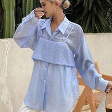 Women Blouses & Shirts - Khaki - View 4