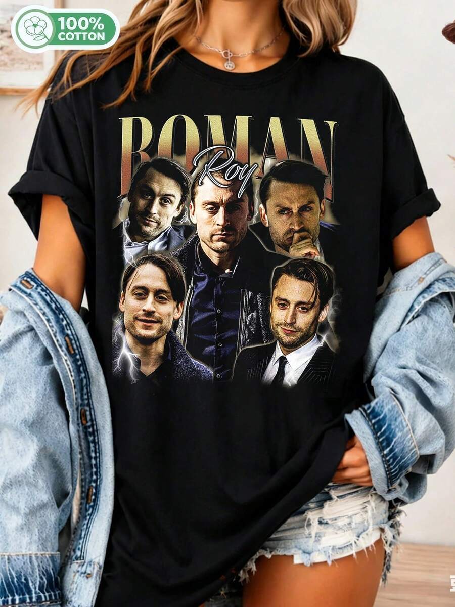 Limited Edition Vintage Roman Roy T-Shirt, Gift For Succession Series Fans, For Women And Men, Unisex Retro T-Shirt For Fans_............___ - Black - View 1