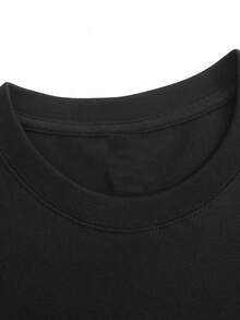 Camiseta con estampado de patrón oscuro "White Eye Thorns", camiseta de marca de moda, camiseta para mujer, ropa de verano para mujer, camiseta de verano, regalo de Halloween, regalo perfecto para quienes no saben qué ponerse, un esencial diario. - Negro - Ver 3
