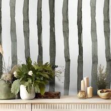 1 Roll Light Bottom Ink Gradient Vertical Stripe Self-Adhesive Wallpaper For Desk, Drawer, Kitchen Corner, Waterproof, Stain-Resistant, Soft Decor Sticker 17.7inX39.3/118.1/196.8/393.7in - Green - View 5
