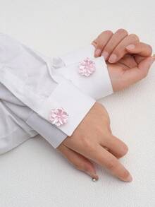 2/10pcs 25mm Women Elegant Pearl Floral Button Set, Durable Plastic Material, Metal Button Cover, Detachable Button Clips, 3D Decorative Buttons, With Pliers Button Snap, Suitable For Dress, Formal Wear, Shirt Accessories - Multicolor - View 15