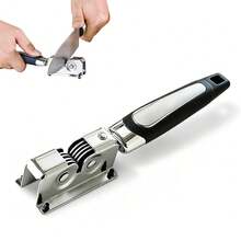 Knife Sharpener,Kitchen Knife Sharpeners,Rotating Steel Wheel Sharpening Discs,Manual Knife Sharpening Tool For Kitchen,Home - Multicolor - View 10