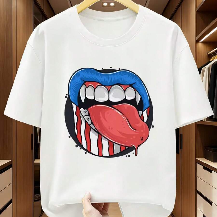 Camiseta impresa para hombres y mujeres - Blanco - Ver 1
