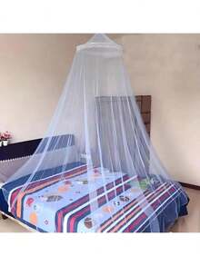 1pc White Mosquito Net, Made Of Polyester, Breathable, Suitable For Outdoor Camping, Garden Overnight Party, Romantic Date And Theme Events - Multicolor - View 2