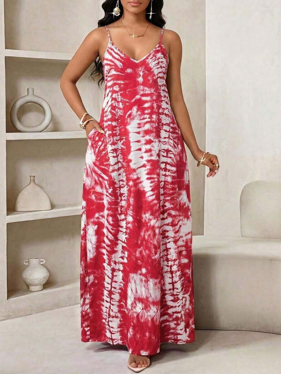 Lady Vestido largo con estampado de leopardo para mujer, estilo bohemio, sin espalda, holgado, vestido maxi suelto sin tirantes para cumpleaños, eventos, vacaciones, vestidos casuales, vestidos boho/bohemia/boho, top halter, ropa africana para mujer - Rojo - Ver 1