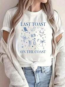 100% algodón.Camiseta casual con cuello redondo y estampado "Última Fiesta en la Playa de la  - Despedida de Soltera 2025".Ropa de mujer. - Blanco - Ver 6