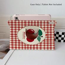 1pc Vintage Red Gingham Cherry Print 360° Rotatable Protective Tablet Case ,Multi-Angle Magnetic Stand Cover With Auto Sleep/Wake Function, Compatible With IPad PRO/AIR, Compatible With SAMSUNG,Compatible With XIAOMI Pad 5/6/7,Compatible With Huawei Matepad - Multicolor - View 6