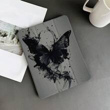 1 件装黑色水墨蝴蝶印花保护套，带笔槽，适用于 iPad 10.9/10.2/ Air 第五代/Pro 11/第十代/9.7/Air 2/（第七代）/（第八代）/ Air 4/5/ Pro 11/ 第十代 10.9 英寸 2022 款智能保护套/ Air 13（M3 2025）/ Air 11（M3 2025）/ Air 11（M3 2025）/ 11（A16 2025），兼容华为 MatePad - 彩色 - 查看 3