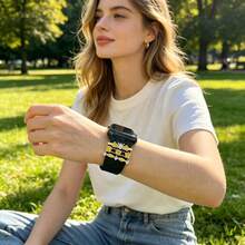 3pcs Zinc Alloy Rhinestone Decorated Bands, Suitable For Apple Watch Bands, Easy To Transform Smart Watch, Create Delicate Daily And Date Outfits, Full Of Girly Charm (Watch Band Not Included) - Mouldless - View 4