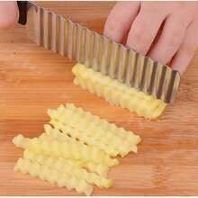 1 dao cắt khoai tây lượn sóng bằng thép không gỉ, dao cắt lát lượn sóng dùng trong gia đình. - Nhiều màu - Xem 8