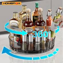 Estante giratorio multifuncional para especias, para cocina y baño, estante de almacenamiento de condimentos para encimera, estante de almacenamiento eficiente y que ahorra espacio. - claro - Ver 3