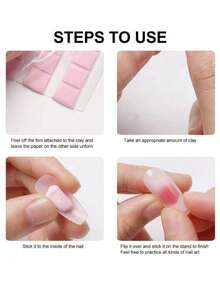 96pcs Reusable Adhesive Glue Clay Nail Practice False Nail Tips Display Stand (Stand Not Included), Nail Art Supplies, Nail Tools, Nail Art Tools, Back To School, Nail Art, Suitable For Nail Stickers - Multicolor - View 2