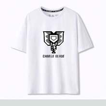 Camiseta de manga corta holgada unisex con cuello redondo y diseño de caza, inspirada en la espada grande de , para verano. - Blanco - Ver 7