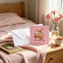 Special Granny Birthday Card With White Envelope, 3D Paper Art Floral Butterfly Pink Birthday Card For Grandma, "With Lots Of Love" Greeting Card - A - View 3