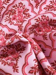 Swim Mod Traje de baño de verano con estampado floral para mujer, con tirantes finos, bikini sexy, vacaciones, ajustado, casual, lindo y juguetón, de dos piezas - Rosa - Ver 5