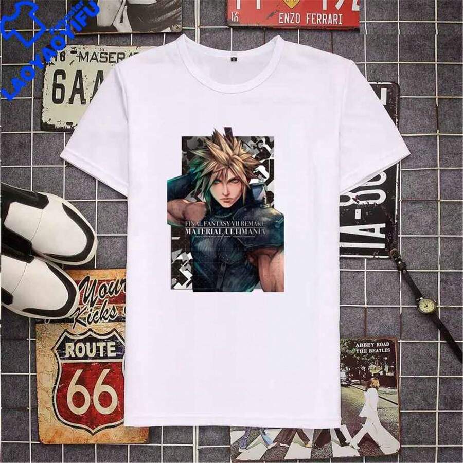 Camiseta informal de manga corta y cuello redondo para mujer con estampado VII, corte holgado, largo regular, tejido de punto, ligeramente elástica. - Blanco - Ver 1
